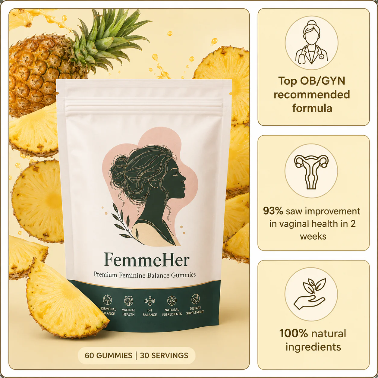 FemmeHer Vaginal Probiotic - 100% Real